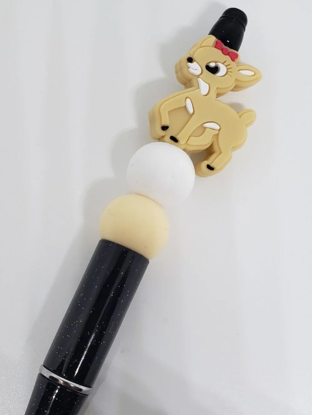 Handmade Reindeer Silicone Focal Beaded Pen
